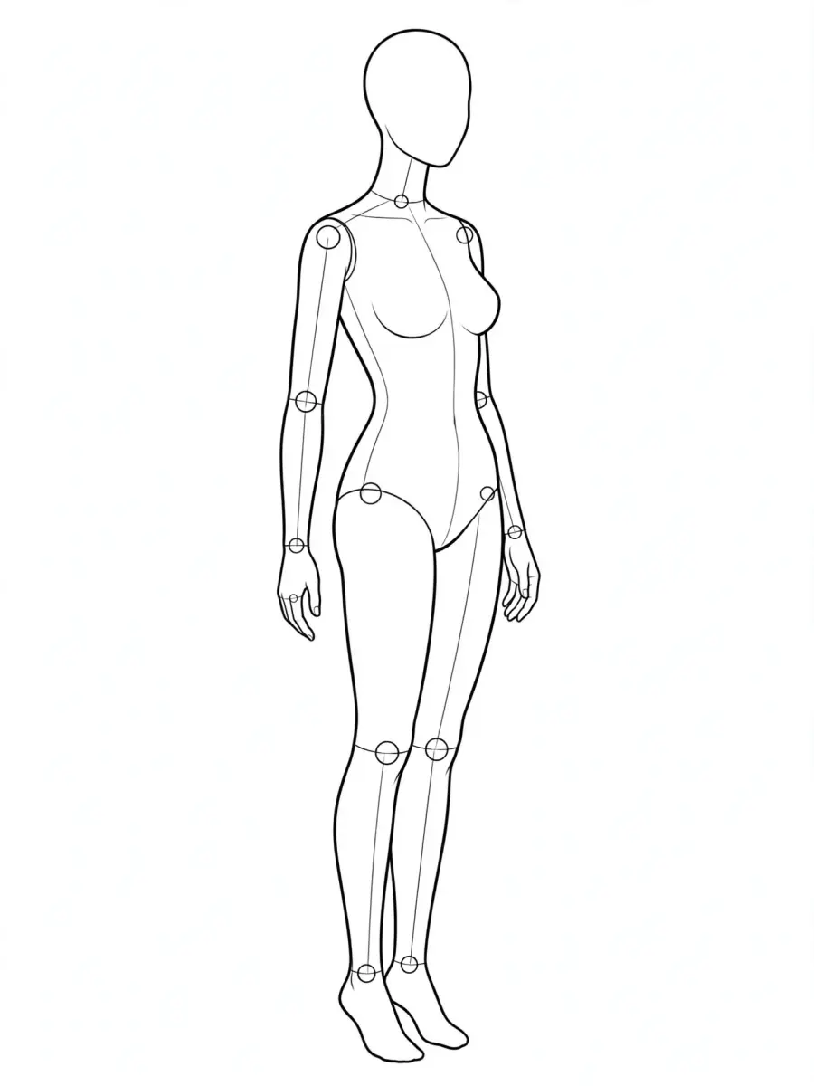 P017 站立・回眸 · 斜侧