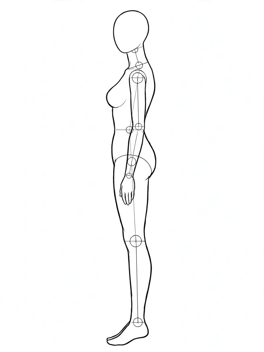 P017 站立・回眸 · 侧面
