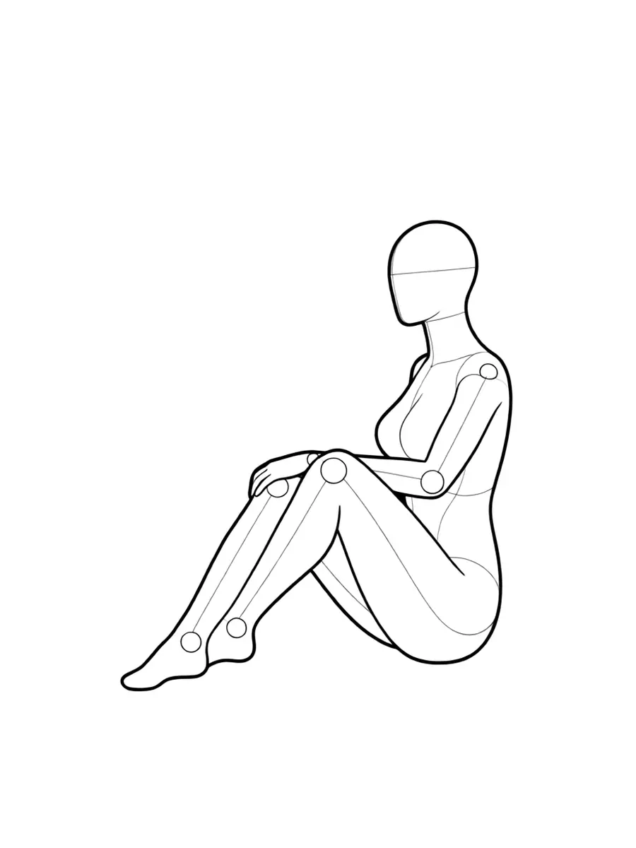 P045 옆으로 앉아 다리 오른쪽으로 · 옆